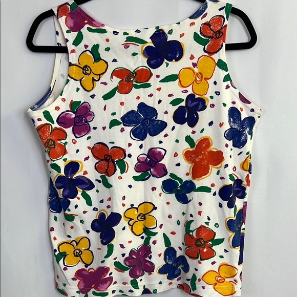 Women's Floral Tank Top - Multicolor casual 100 percent cotton summer tank top - Picture 6 of 6